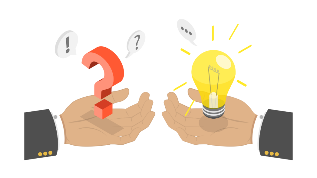 質問に対して回答する画像