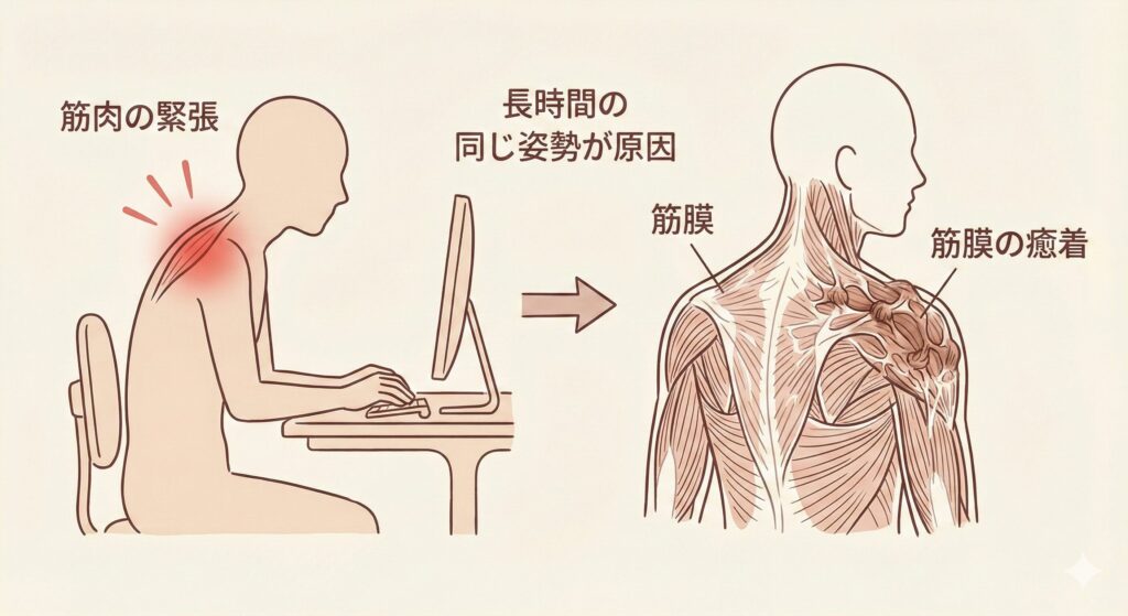 陽ヨガが筋肉に動的にアプローチするのに対し、陰ヨガが結合組織(筋膜)に静的・長時間アプローチする違いを示した比較インフォグラフィック。