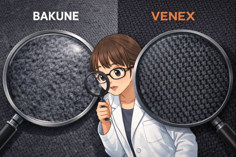 BAKUNEとVENEXの比較～素材・着心地の観点から～